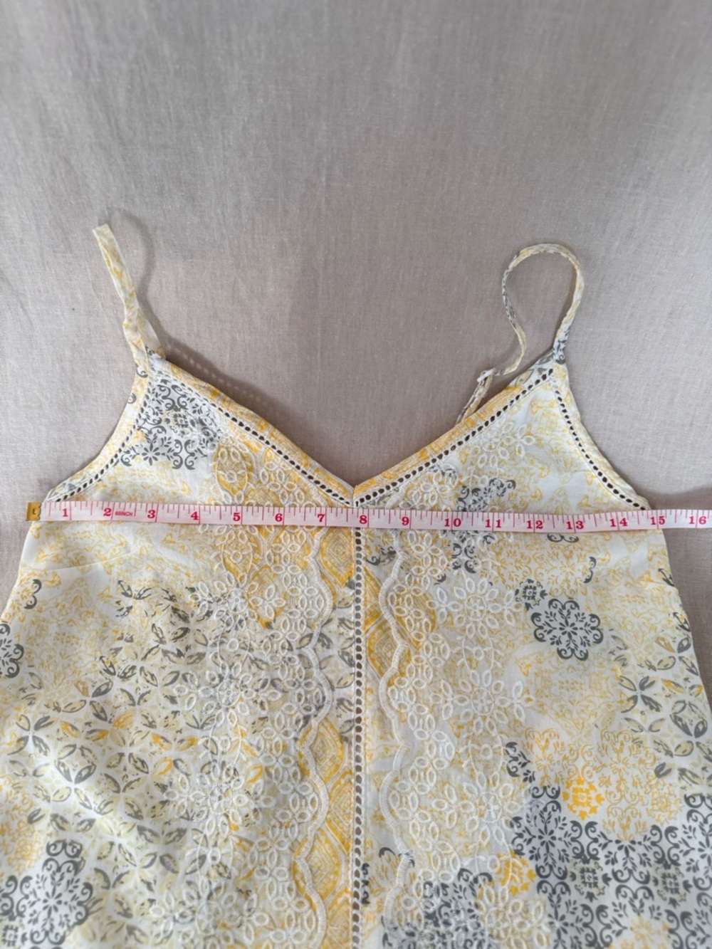 Rachel Zoe | Yellow Cotton Sundress | Embroidered Placket | Smocked | S - Picture 8 of 16